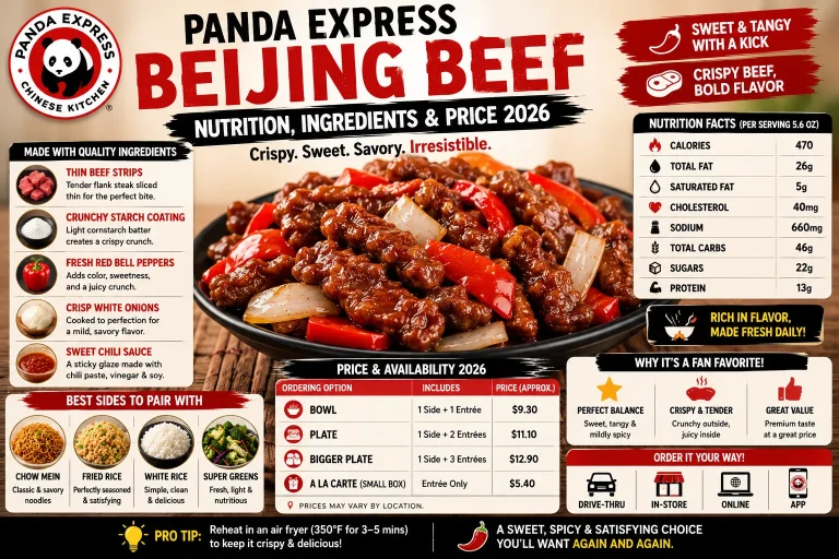 Panda Express Beijing Beef: Nutrition, Ingredients & Price 2026 4 Panda Express Beijing Beef Nutrition, Ingredients & Price 2026